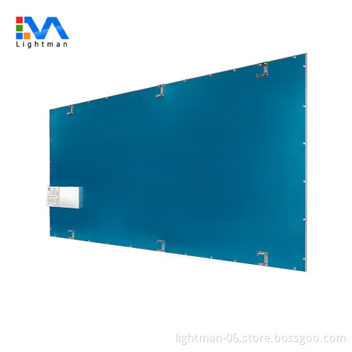 Suspended Ceiling Recessed LED Panel Light White Silver Frame 4x2